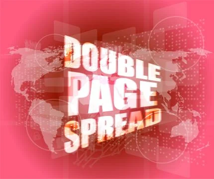 Double page spread word on digital touch screen Stock Illustration