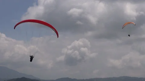 Double, Pair, Two, Tandem, Parasail, Extreme Sports Stockbeeldmateriaal 35545159