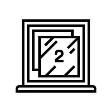 Double pane windows energy conservation line icon vector illustration Stock Illustration