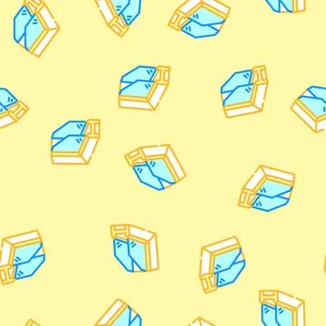 Double pane windows energy conservation vector seamless pattern Ilustración de archivo
