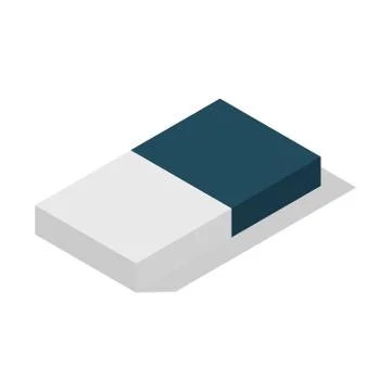 Double part school eraser icon, isometric style Stock Illustration