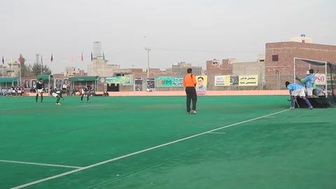 Double Penalty Corner during All Pakistan Annual Hockey Tournament Stock Footage 86610878