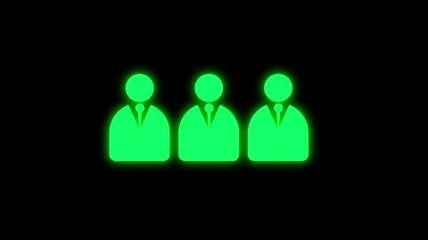 Double person user icon.profile icon. Glowing neon person or people sign an.. Stock Footage 310074860