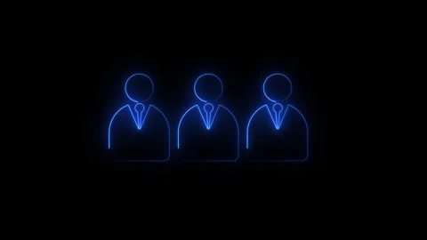 Double person user icon.profile icon. Glowing neon person or people sign an.. Stock Footage 310074919