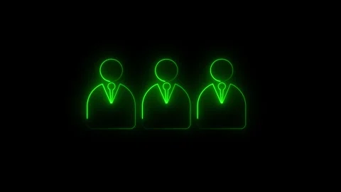 Double person user icon.profile icon. Glowing neon person or people sign an.. Stock Footage 310074939