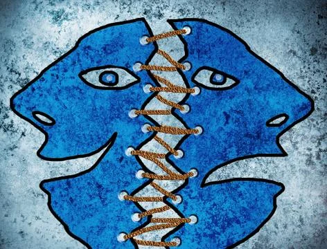 Double personality concept Stock Illustration