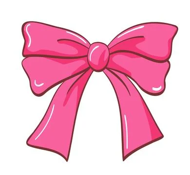Double pink loop bow, shoelace knot Stock Illustration