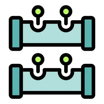Double pipeline system with sensors measuring flow and pressure Stock Illustration
