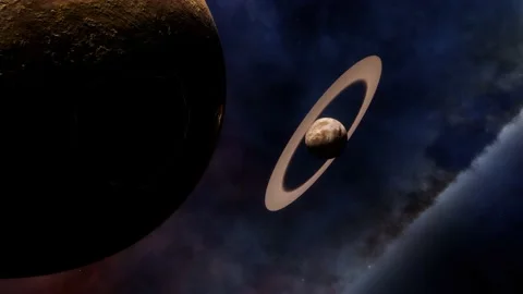 Double Planet Flight, Planets in Outer Space, 4K Stock Footage 236372097