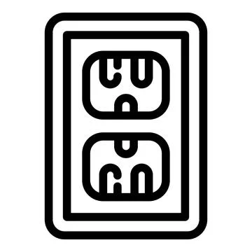 Double plug icon, outline style Stock Illustration