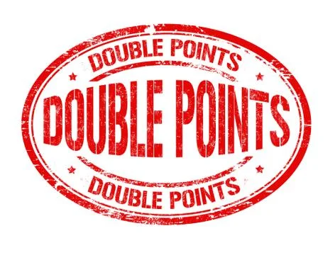 Double points grunge rubber stamp Stock Illustration