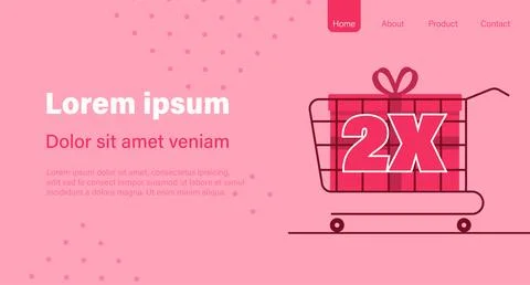 Double points landing web page Stock Illustration
