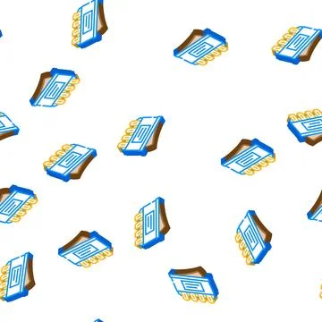 Double pole single throw switch device isometric icon seamless pattern Illustrazione stock
