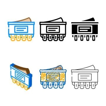 Double pole single throw switch set device color icon vector Stock Illustration