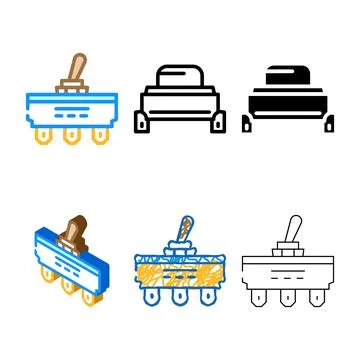 Double pole single throw switch electronic part color icon vector multistyle Stock Illustration