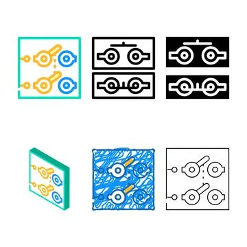 Double pole stylized single throw switch color icon vector Stock Illustration