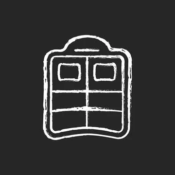 Double pool float chalk white icon on dark background Stock Illustration