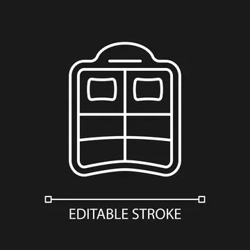 Double pool float white linear icon for dark theme Stock Illustration