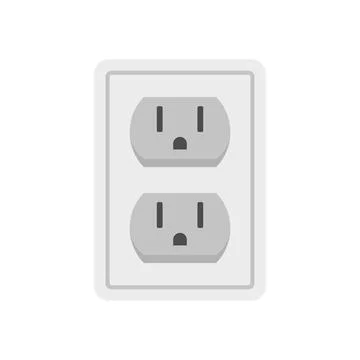 Double power socket icon flat isolated vector イラスト素材