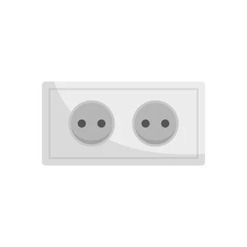 Double power socket icon flat isolated Stock Illustration