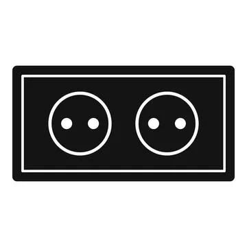 Double power socket icon, simple style Stock Illustration