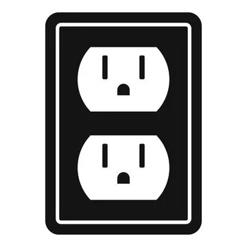 Double power socket icon, simple style Illustrazione stock