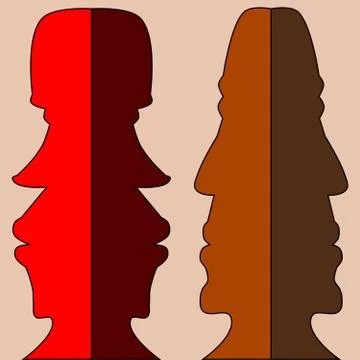 Double profile faces Stock Illustration