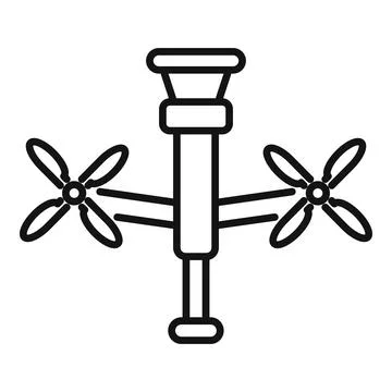 Double propeller drone delivering parcel with no background Illustrazione stock