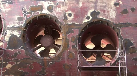 Double Propeller on ships Hull 스톡 동영상 44424755