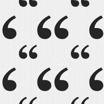 Double quotes at the beginning of words icon sign. Seamless pattern with geom Illustrazione stock