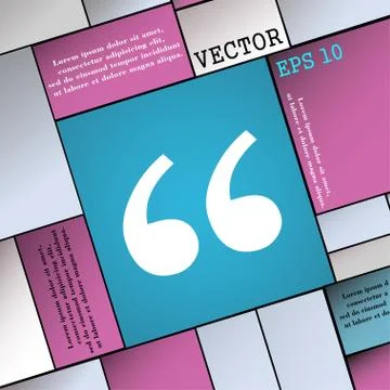 Double quotes at the beginning of words  icon sign. Modern flat style for you Stock Illustration