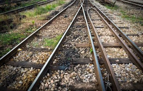 Double Railroad Stock Photos