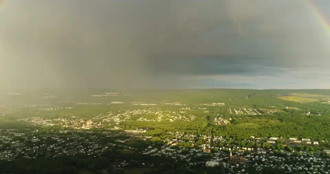 Double Rainbow Aerial Video Stock Footage 228798077