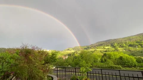 Double rainbow in Aginaga Stock Footage 170477261