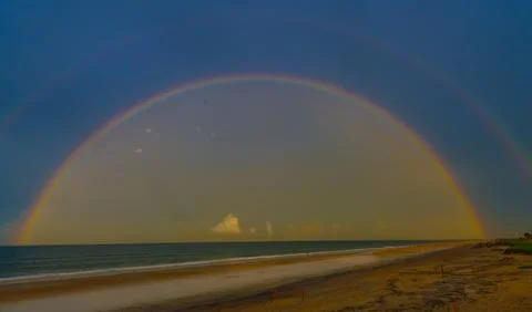Double Rainbow at the beach Stock Photos