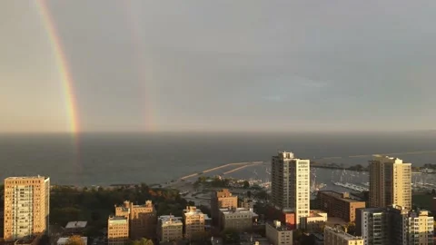Double Rainbow dolly Milwaukee Stock Footage 164255538