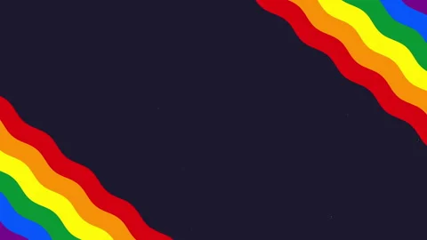 Double Rainbow Flag Animation Stock Footage 243650543