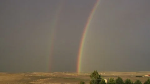 Double Rainbow Stock Footage 54722925