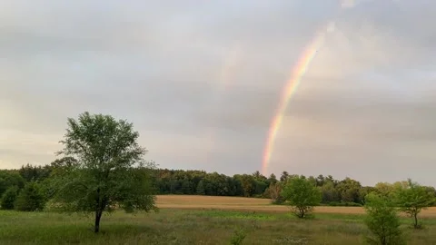 Double Rainbow on Horizon Stock Footage 156520798