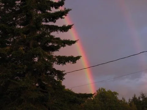 Double rainbow 스톡 사진