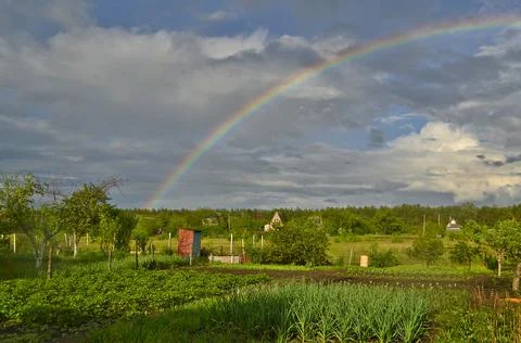 Double rainbow Foto stock