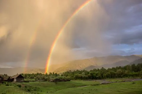 Double Rainbow Stock Photos