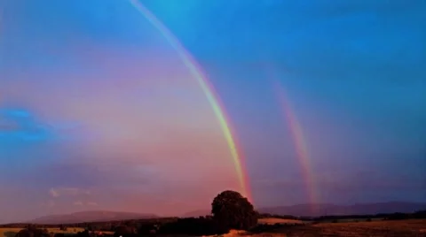 Double rainbow time lapse 動画素材 45603907