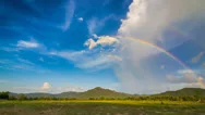 Double Rainbows On Rainy Sky 4K Time Lapse Stock Footage