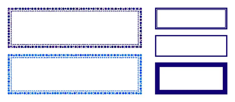 Double Rectangle Frame Mosaic Icon of Circle Dots Stock Illustration