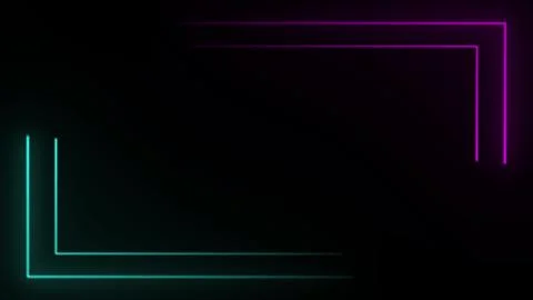 Double rectangle frame in neon effect mp4 video Illustrazione stock
