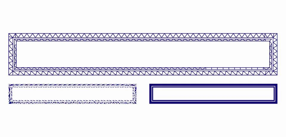 Double Rectangle Frame Vector Mesh Wire Frame Model and Triangle Mosaic Icon Stock Illustration