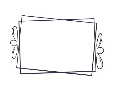 Double rectangular frame with botanical decoration vector illustration Stock Illustration