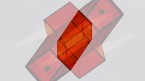 Double Red 3D Cubes Merging Stock Footage 305063810