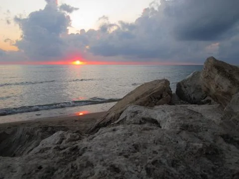 Double red sun Stock Photos